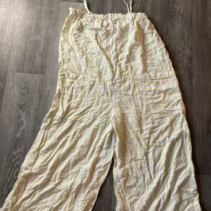 Stoney Clover Lane Yellow and White Wide Leg Jumpsuit
